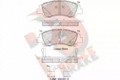 R BRAKE rb2178 -  Комплект тормозных колодок, дисковый тормоз